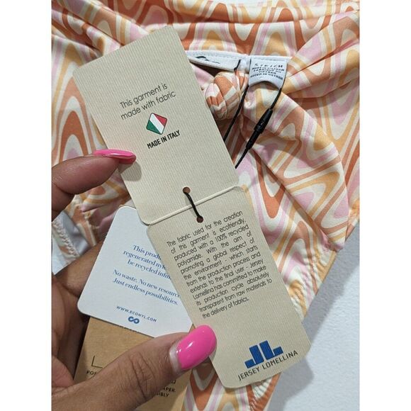 New! Quiksilver Classic Hi Waist Tie Front Recycled Bikini Bottom, S - Picture 11 of 15